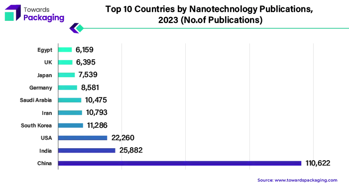 Top 10 Countries by Nanotechnology Publications, 2023